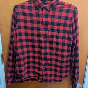 Denim & Flower Red and Black Plaid Men's Shirt